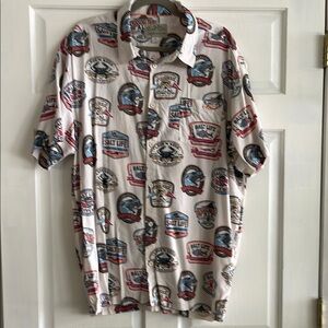 Salt Life Blue and Red Vintage Pattern Casual Shirt
